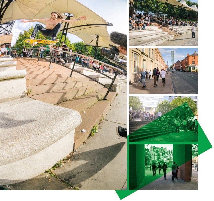 Ben Grove, Ollie over the Castlefield rail, Photo: Chris Johnson.