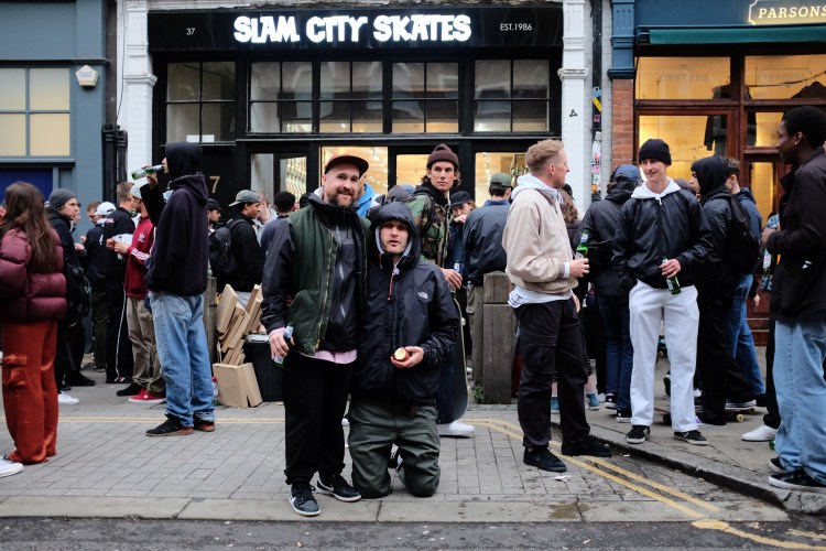 Jake Sawyer Rob Mathieson Slam City Skates London Converse Cons Purple Premiere Sidewalk Magazine Recap photo Farran Golding