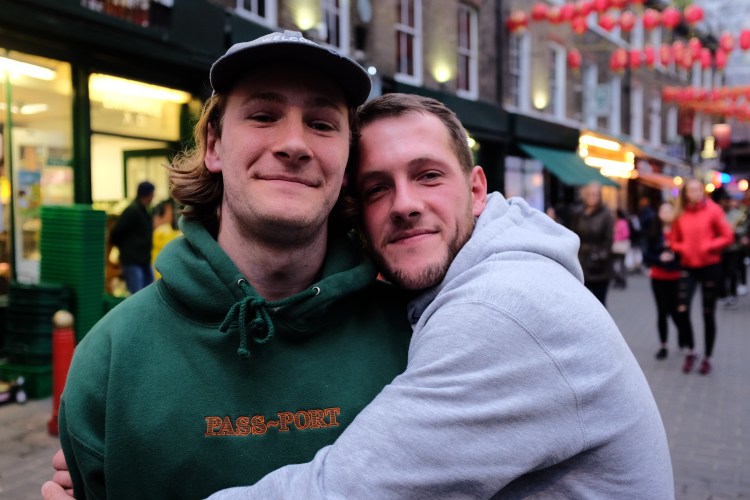 Liam Hobson George Smith Converse Cons Purple Premiere Prince Charles Cinema London photo Farran Golding