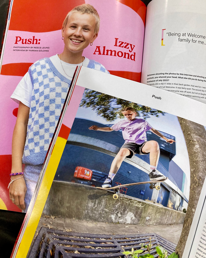 Spreads from Izzy Almond's interview in The Skateboarder's Companion Issue 08.